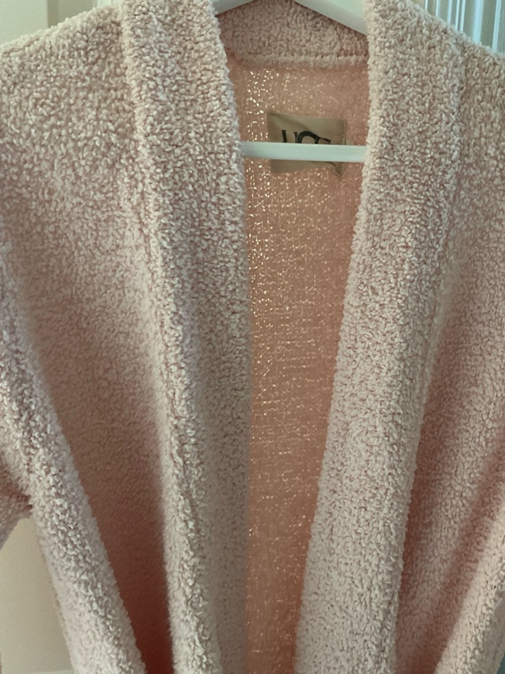 UGG Pink Sherpa Lounger Robe with Logo Tag - Picture 3 of 6